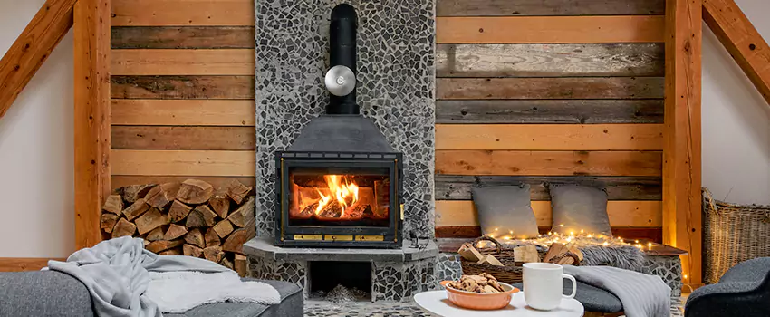 Thelin Hearth Products Direct Vent Gas Stove Fireplace Inspection in Stephenville, Texas